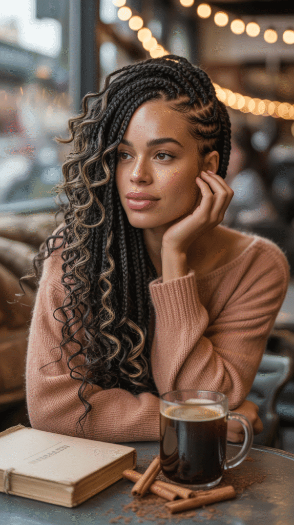 27 Best Winter Braided Hairstyles for Black Women to Stay Cute & Cozy 10 Bohemian Box Braids