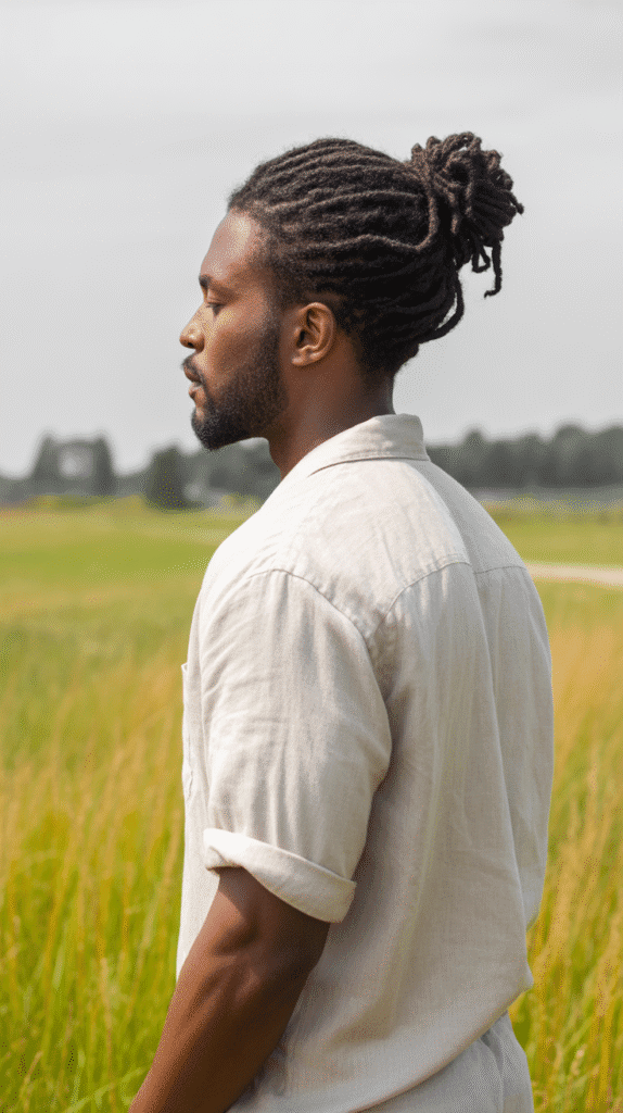 33 Cool Dreadlock Styles for Men That Are Bold & Modern 2 Dreadlock Man Bun