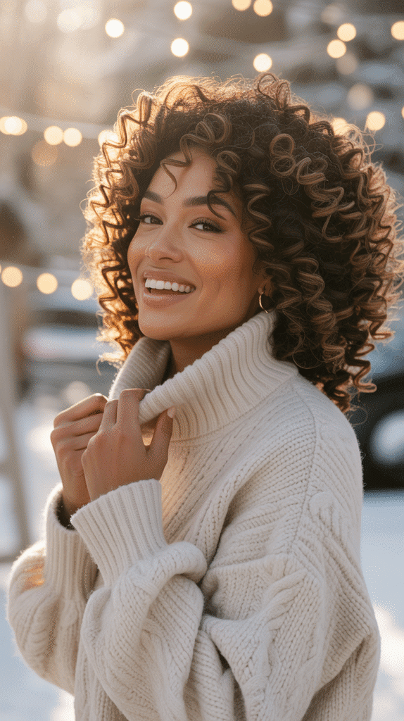 26 Flawless Winter Sew-In Hairstyles for Black Women That Look Effortless 2 Voluminous Curly Sew-In