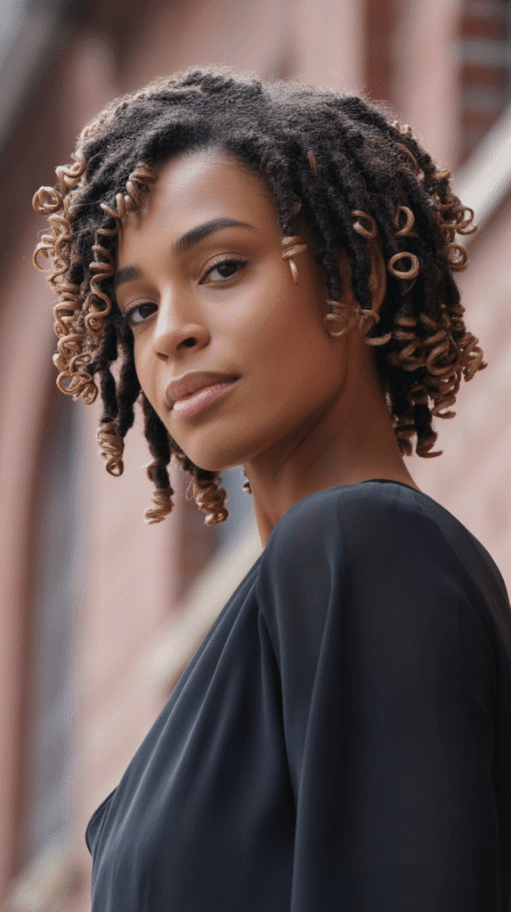 33 Trendy Short Dreadlock Styles for Black Women to Copy Now 19 Short Locs with Curled Ends