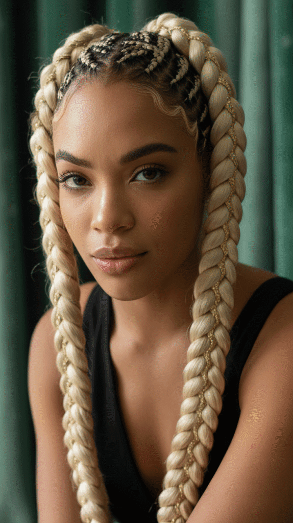 27 Stunning Blonde Braided Hairstyles for Black Women That Turn Heads 13 Blonde Goddess Braids