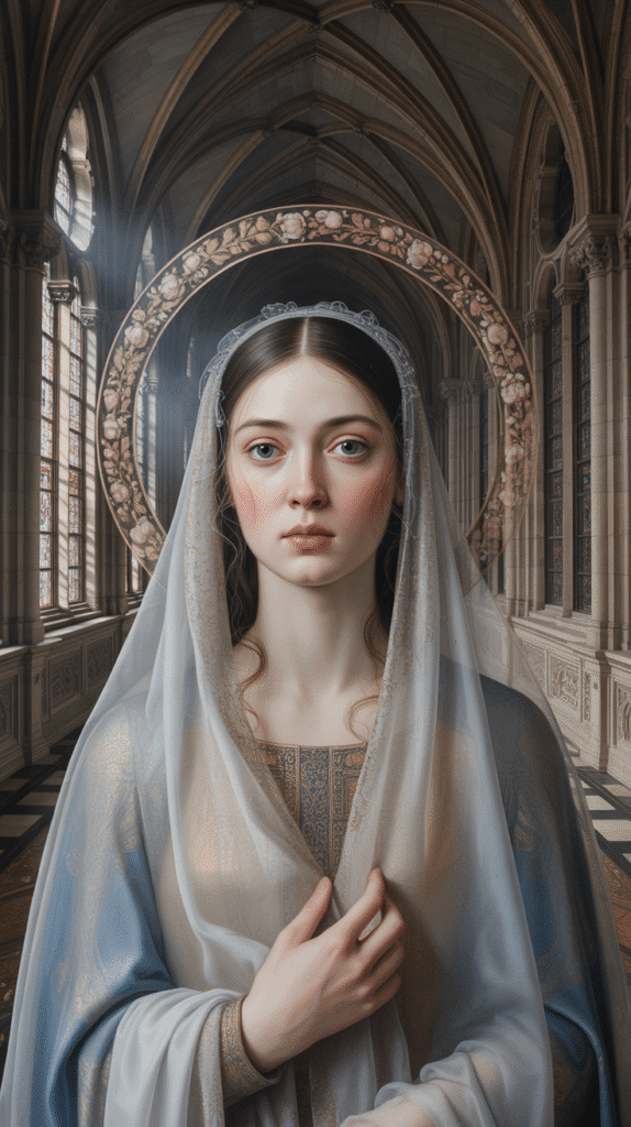 30 Regal Medieval Hairstyles for Princesses and Queens 2 The Templars Veil with Center Part