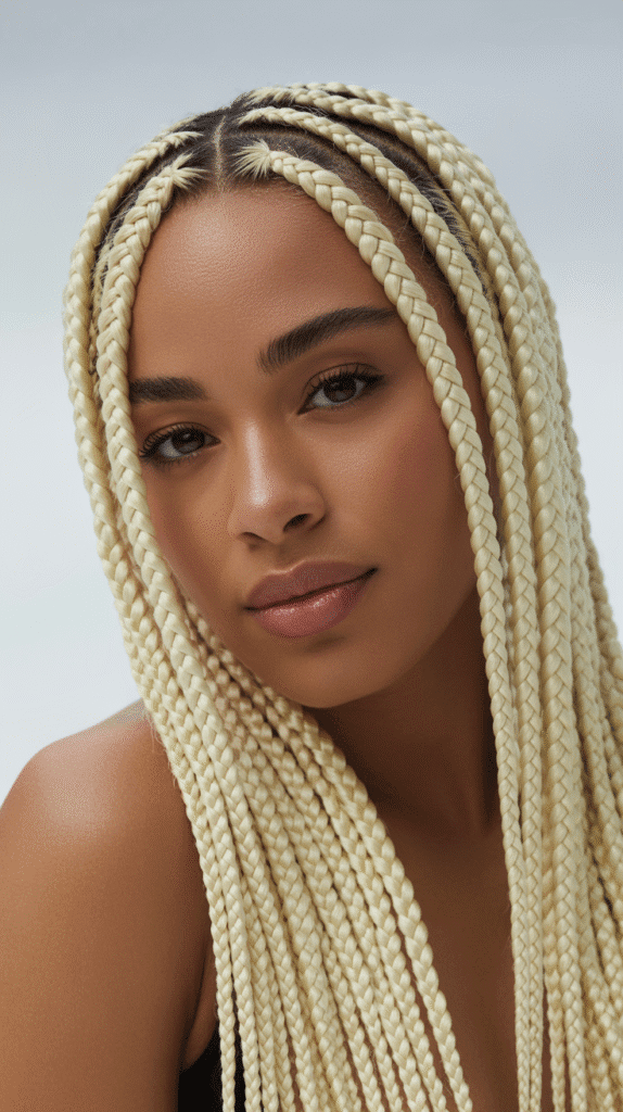 27 Stunning Blonde Braided Hairstyles for Black Women That Turn Heads 16 Blonde Stitch Braids