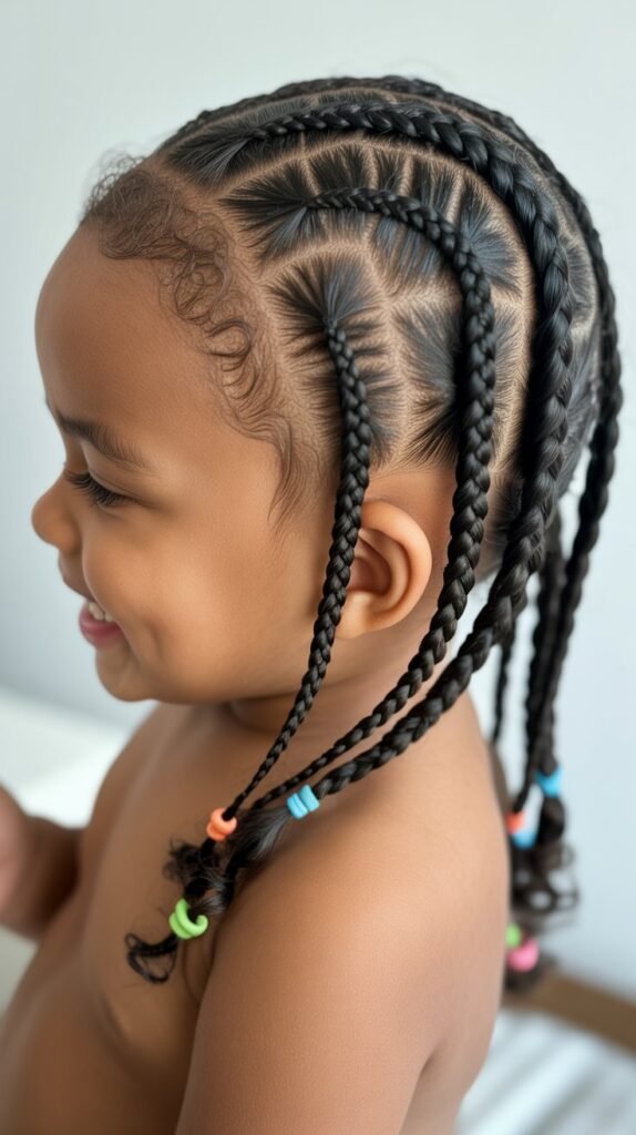Side-Swept Cornrows