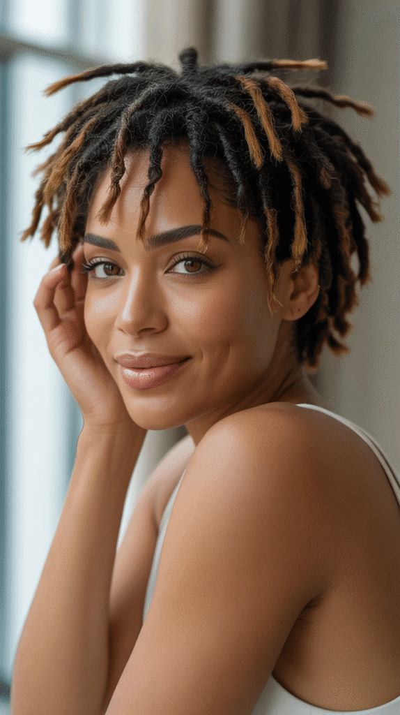 33 Trendy Short Dreadlock Styles for Black Women to Copy Now 15 Short Locs with Bangs