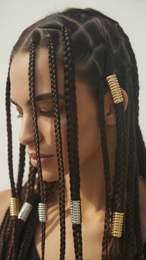 Straight-Back Braids with Cuffs