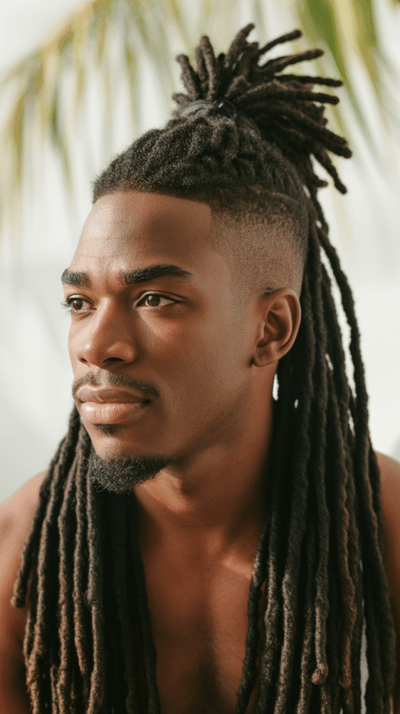 33 Cool Dreadlock Styles for Men That Are Bold & Modern 21 Dreadlock Half-Up Style