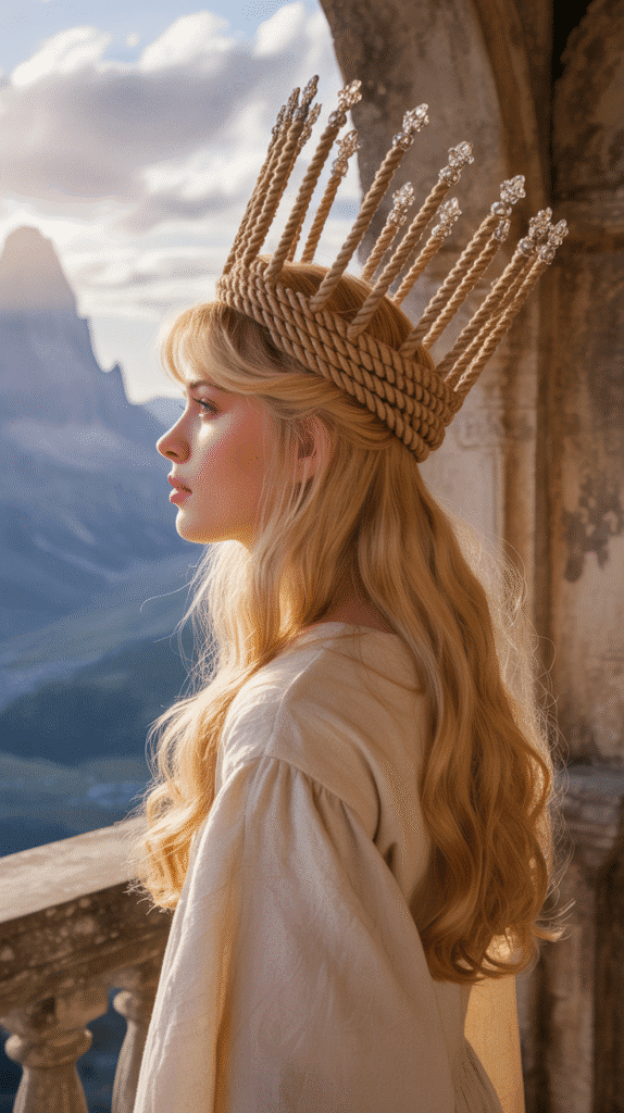 33 Gorgeous Medieval Hairstyles for Blonde Princesses 25 The Twisted Rope Crown