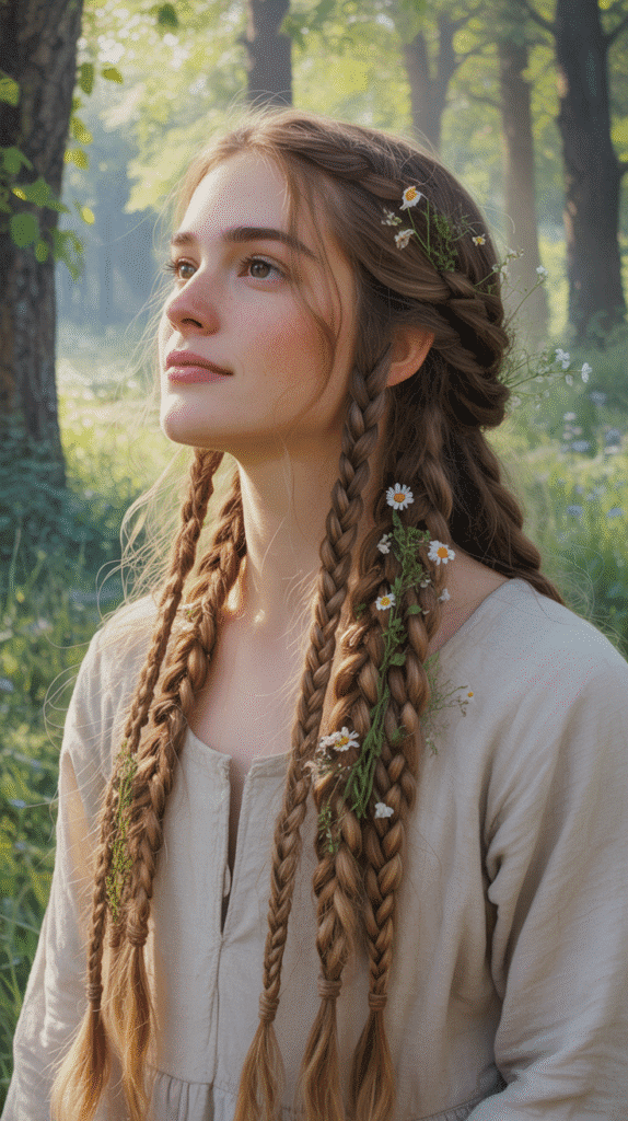 33 Chic Medieval Hairstyles for Short-Haired Princesses 25 The Bohemian Braid Mix