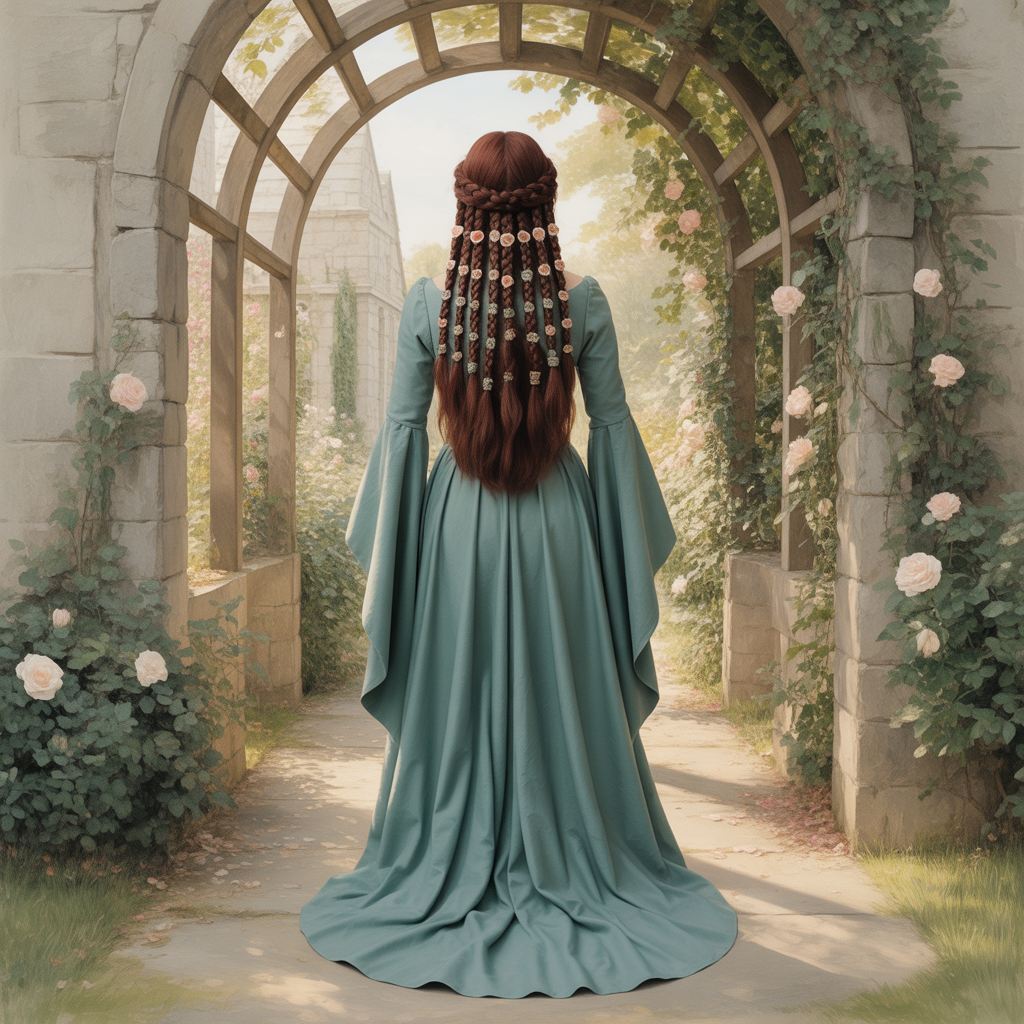 27 Beautiful Medieval Braided Hairstyles for Princesses 24 Medieval Half-Braid with Back Detail