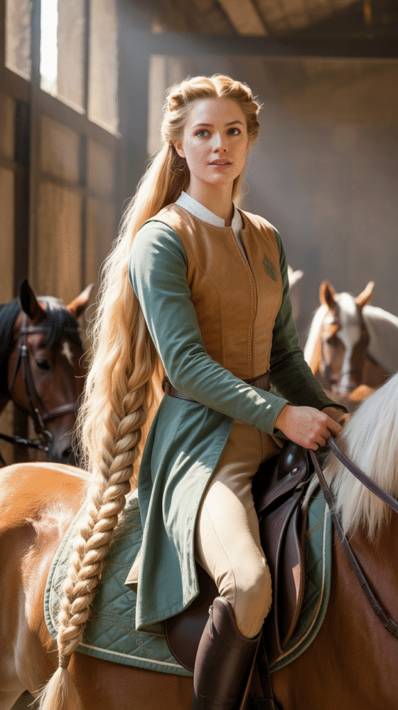 27 Beautiful Medieval Braided Hairstyles for Princesses 27 Braided Ponytail with Wrapped Base