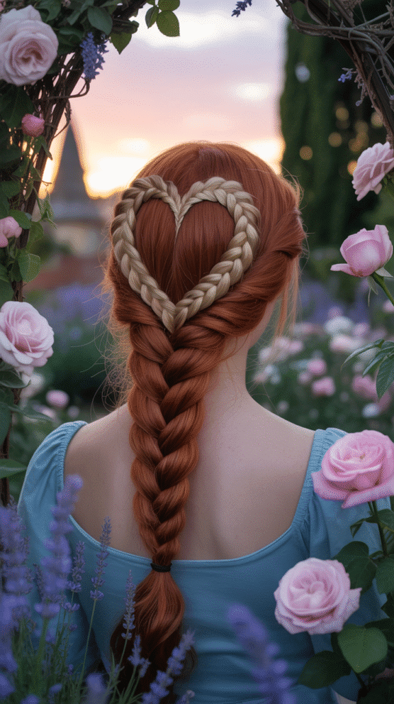 30 Fairytale-Inspired Medieval Hairstyles for Princesses 19 The Heart Braid