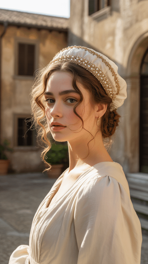 30 Fairytale-Inspired Medieval Hairstyles for Princesses 14 The Juliet Cap with Loose Curls
