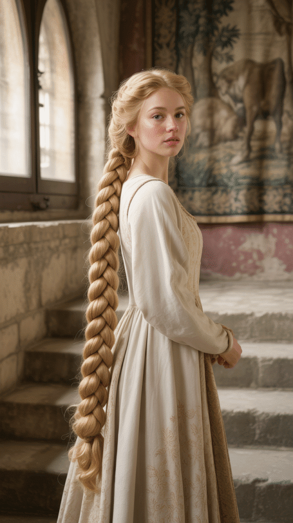30 Regal Medieval Hairstyles for Princesses and Queens 28 The Knotted Rope Braid