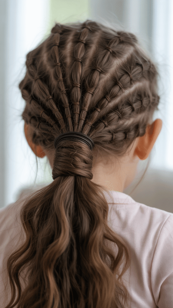 37 Adorable Dreadlock Styles for Kids That Are Easy & Cute 22 Wrapped Ponytail Base