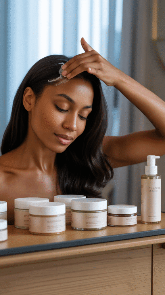 27 Sleek Straight Natural Hairstyles for Black Women Perfect for Winter 26 Sleek Straight Hair with Scalp Care Focus