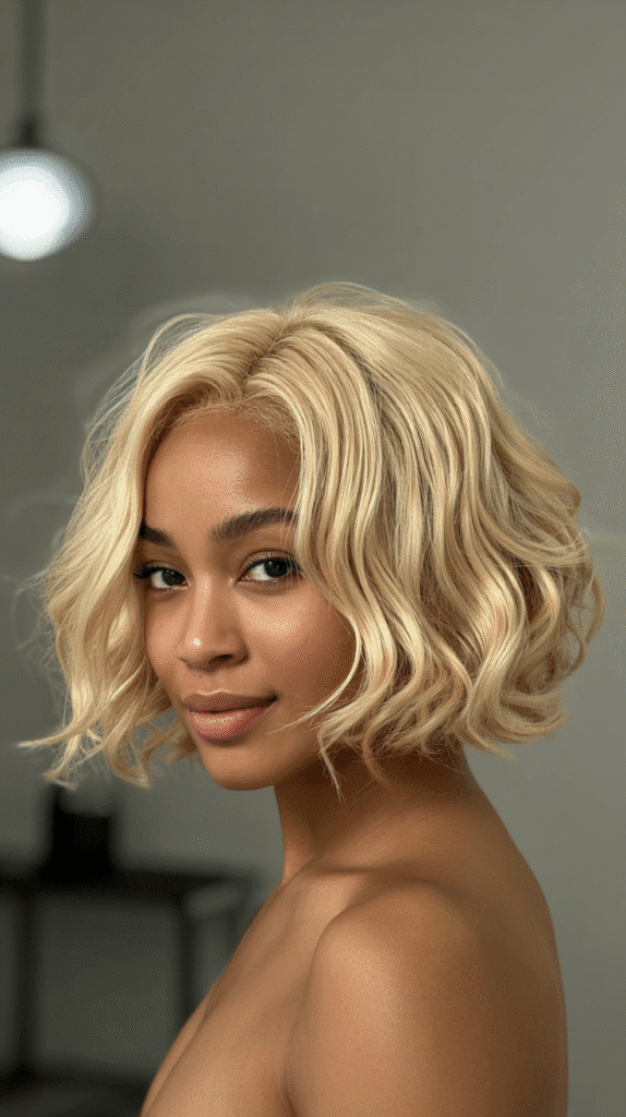 27 Short Blonde Hairstyles for Black Women That Are Totally Trendy 12 Bronde Shaggy Bob