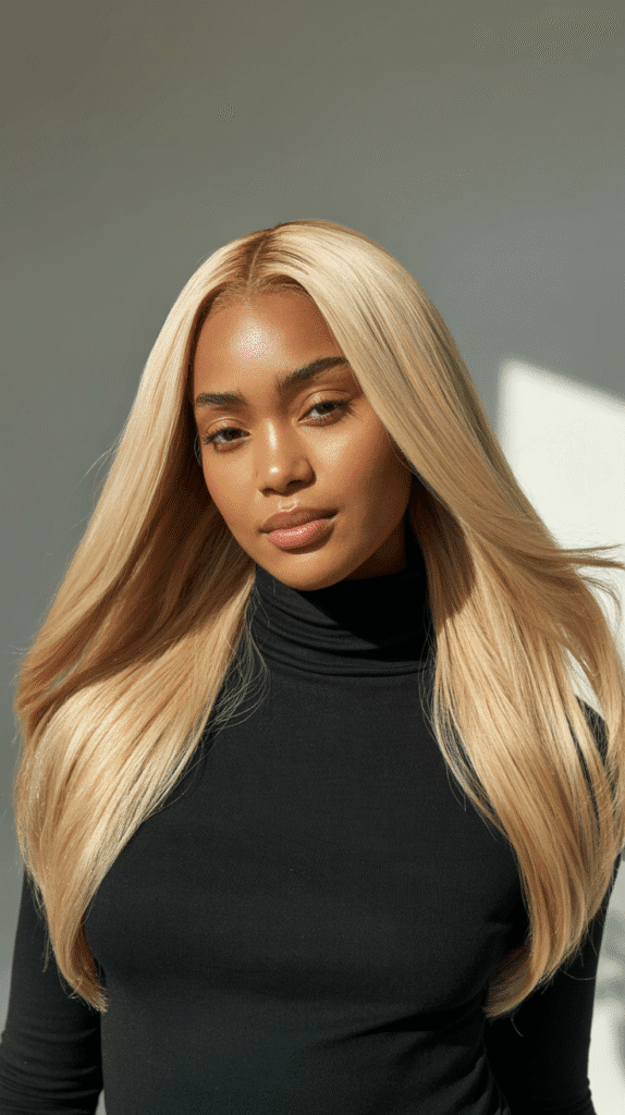 25 Chic Blonde Weave Hairstyles for Black Women This Season 6 Champagne Blonde Straight Lace Front