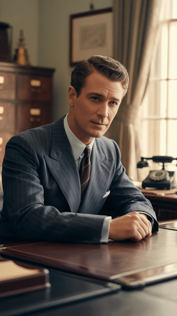 33 Stylish 1930s Hairstyles for Men That Define Retro Charm 18 The Businessman's Brush-Back