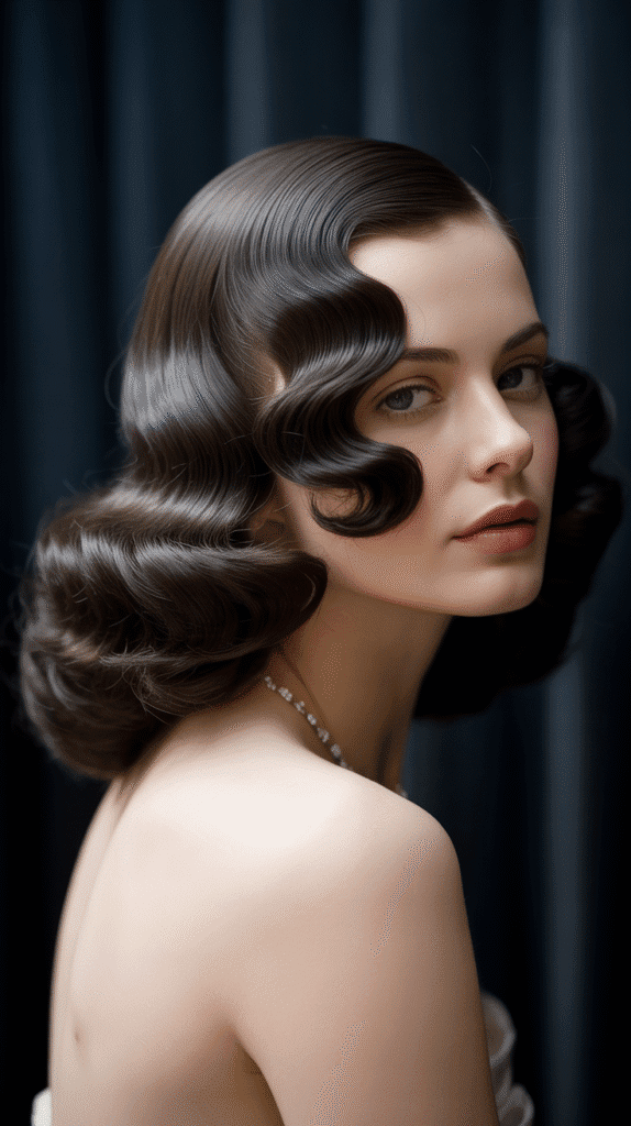 33 Vintage 1930s Updo Hairstyles for Special Occasions 11 Deep Wave Side Sweep