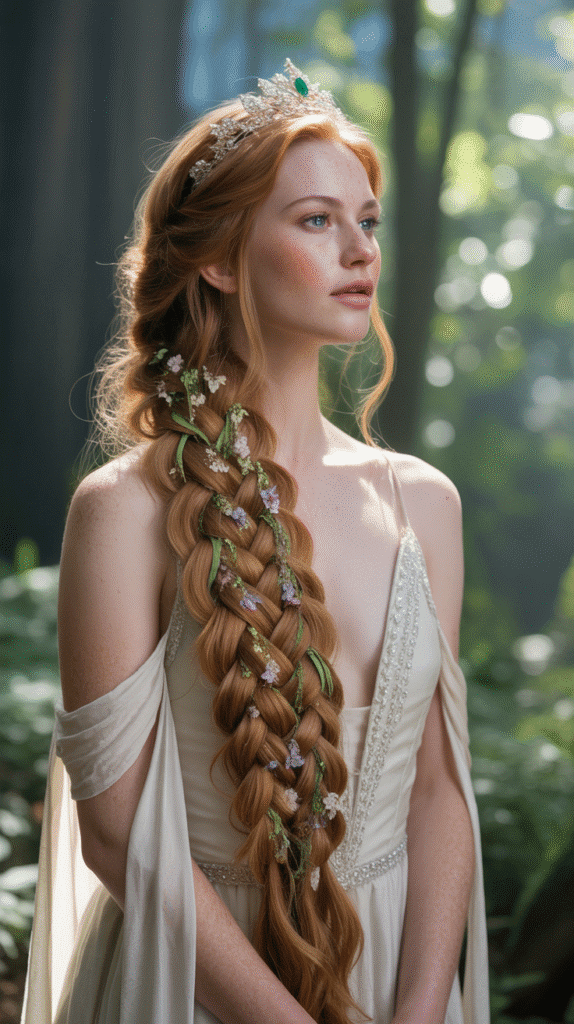 27 Beautiful Medieval Braided Hairstyles for Princesses 2 Cascading Waterfall Braid