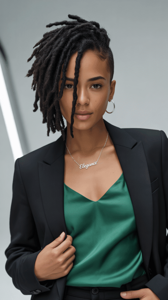 33 Chic Short Dreadlock Styles for Ladies That Stay in Style 3 Asymmetrical Short Locs