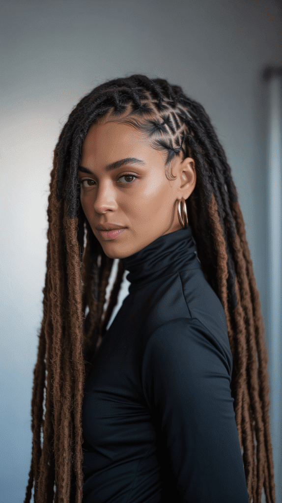 27 Latest Dreadlock Style Designs That Are Creative and Unique 11 Geometric Parting Patterns with Locs