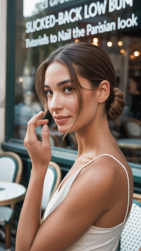27 Best French Hairstyle Tutorials to Nail the Parisian Look 13 Slicked-Back Low Bun