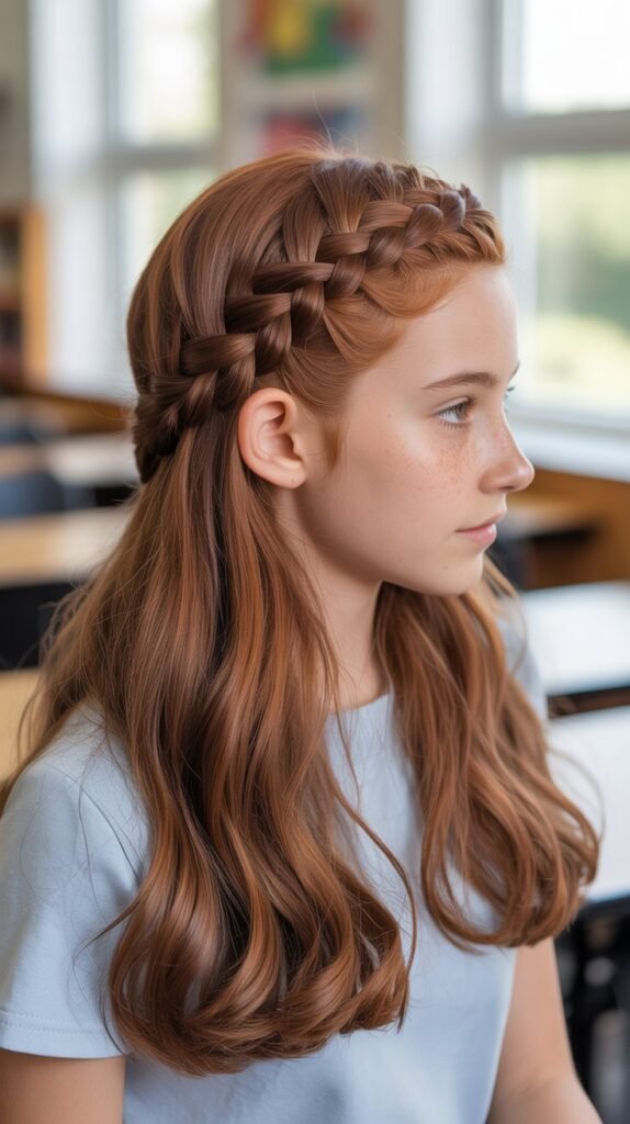 Braided Headband with Hair Down