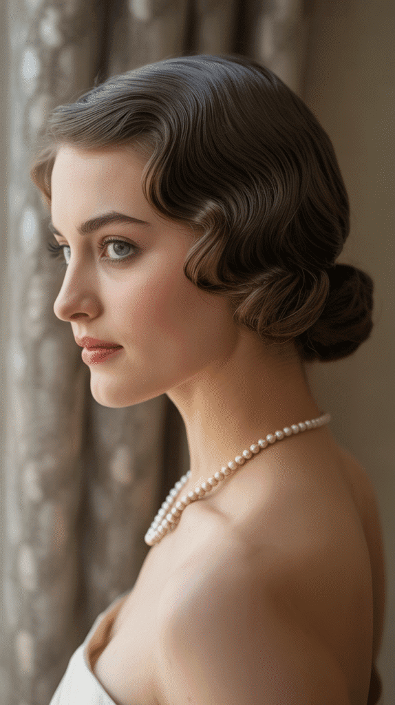 33 Vintage 1930s Updo Hairstyles for Special Occasions 18 Horizontal Roll Style