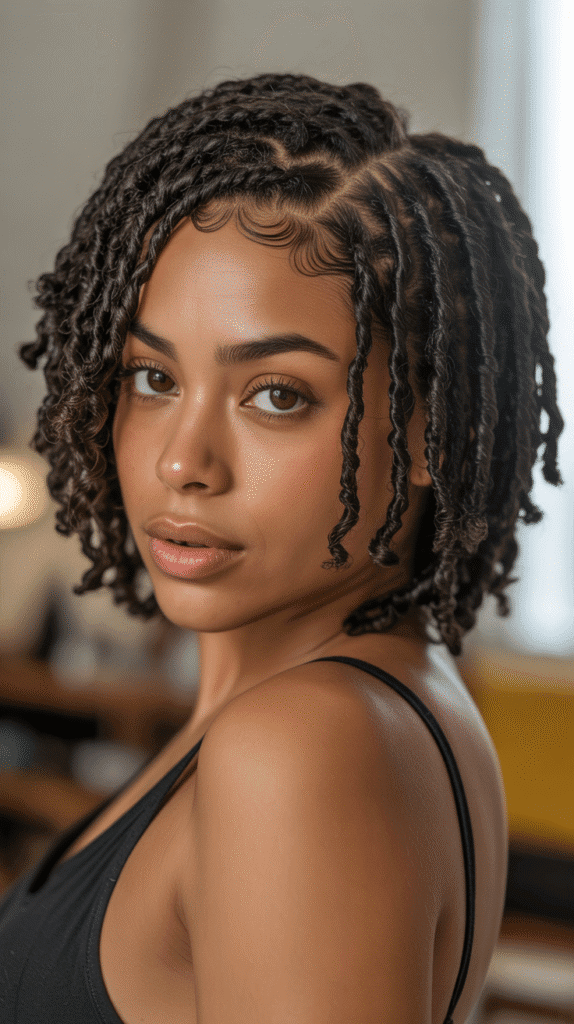 30 Latest Dreadlock Styles for Short Hair That Look Fresh 13 Short Sisterlocs