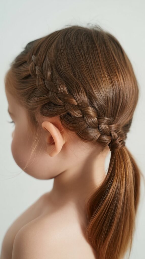 Braided Headband into Ponytail