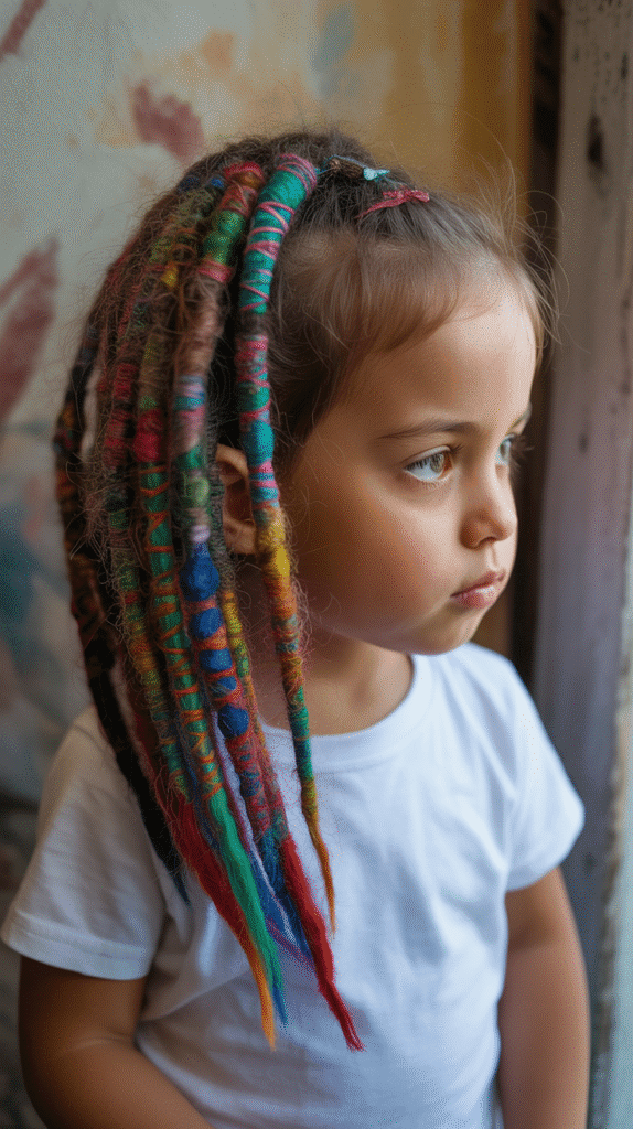 37 Adorable Dreadlock Styles for Kids That Are Easy & Cute 33 Wrapped Ponytail Length