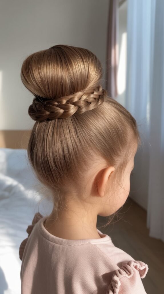 High Bun with Braided Wrap