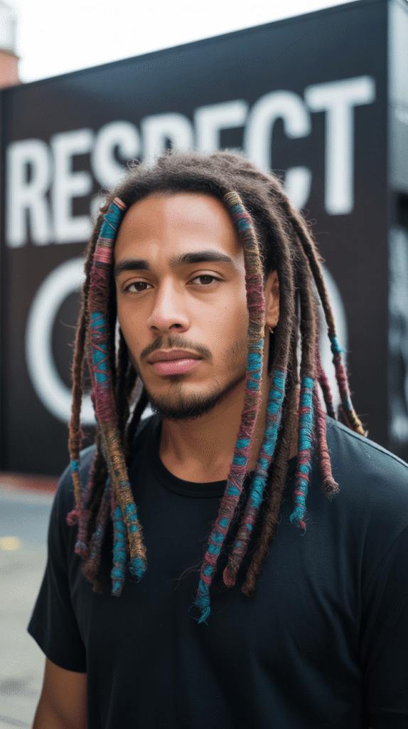 33 Latest Dreadlock Styles for Men That Are Bold and Modern 32 Dread Wrapped with Thread