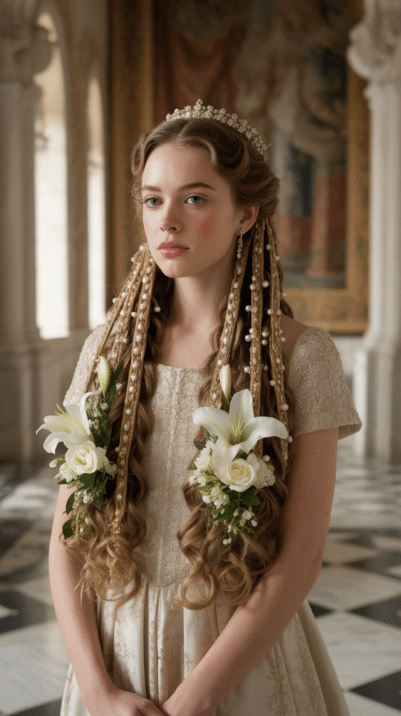 30 Regal Medieval Hairstyles for Princesses and Queens 30 The Cascading Tendril Style