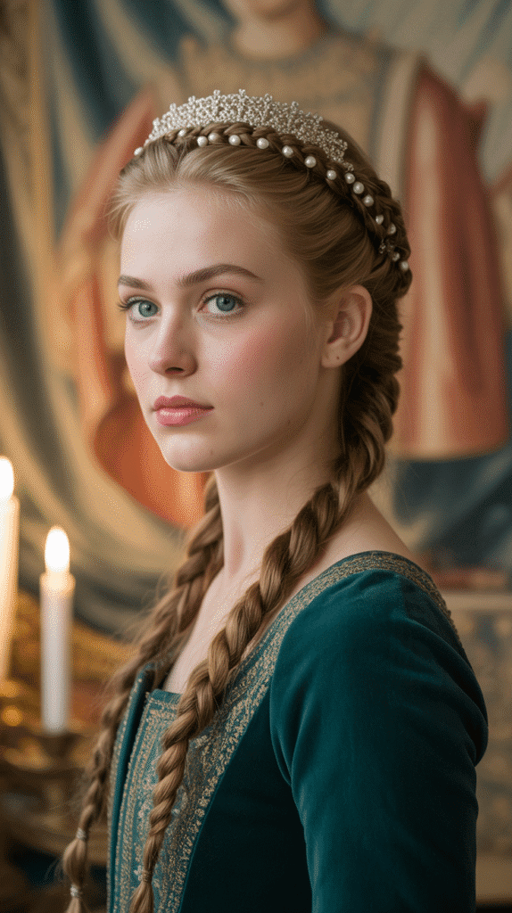 30 Regal Medieval Hairstyles for Princesses and Queens 7 The Wrapped Coif with Barbette