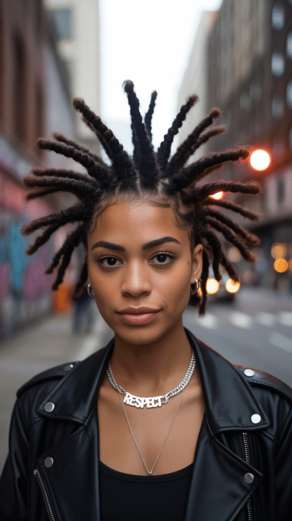 30 Stylish Dreadlock Styles for Short Hair That Look Fresh 28 Loc Frohawk