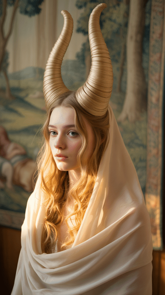33 Gorgeous Medieval Hairstyles for Blonde Princesses 6 The Horned Headdress Style