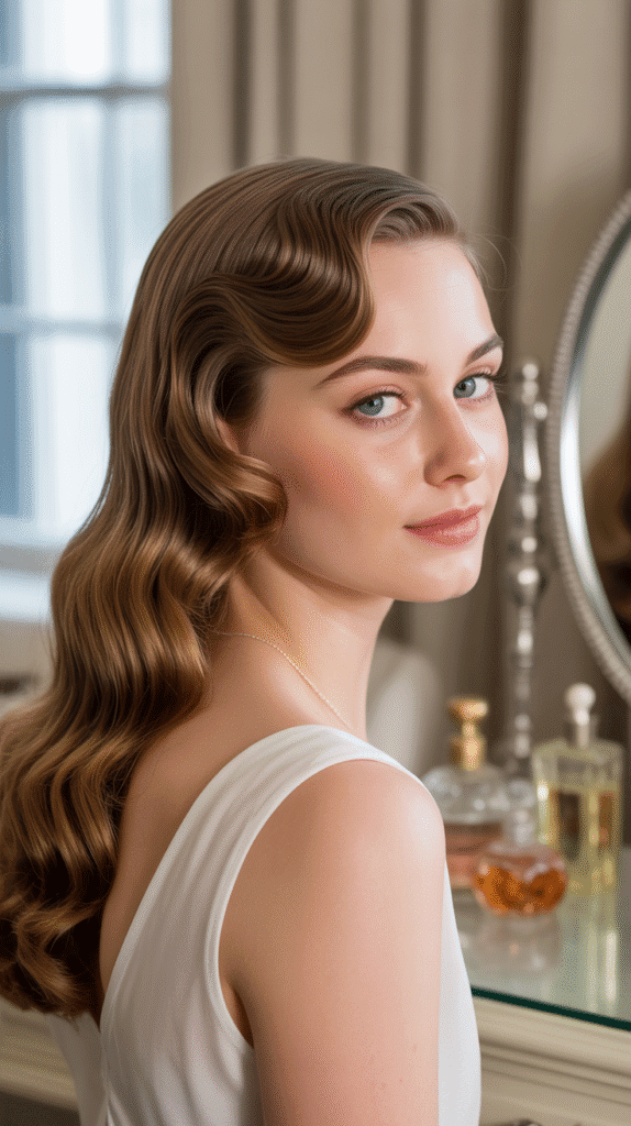 27 Easy 1930s Hairstyles for Long Hair Tutorial for Beginners 15 Asymmetrical Wave Pattern
