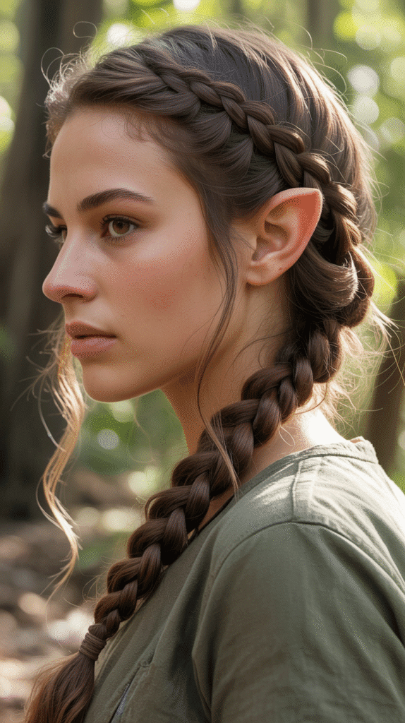 30 Enchanting Elf Hairstyle Drawings to Spark Your Fantasy Inspiration 18 Twisted Rope Braids