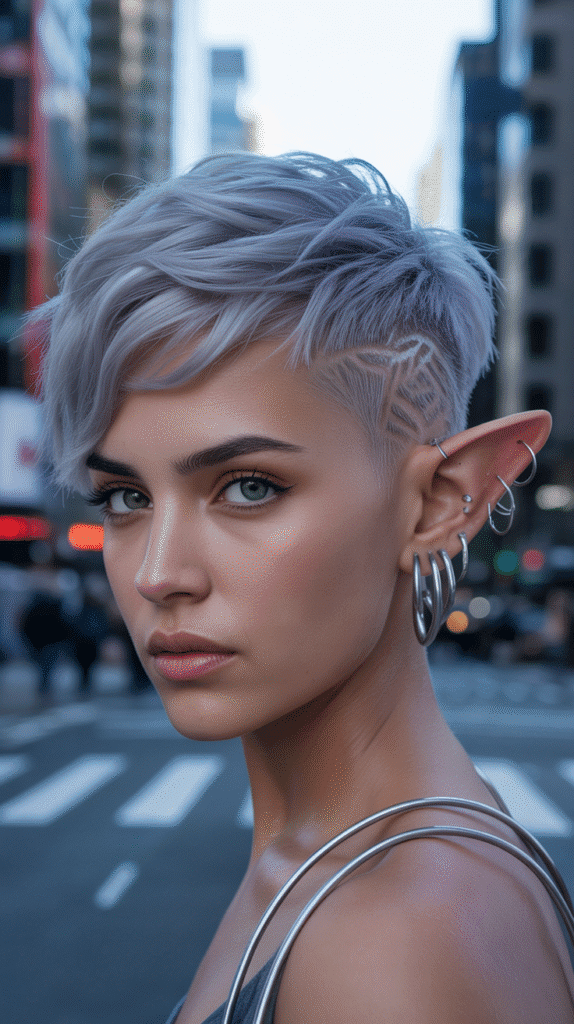 30 Enchanting Elf Hairstyle Drawings to Spark Your Fantasy Inspiration 16 Short Pixie with Pointed Ear Focus