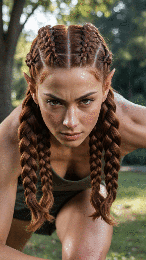 30 Enchanting Elf Hairstyle Drawings to Spark Your Fantasy Inspiration 12 Double Dutch Braids