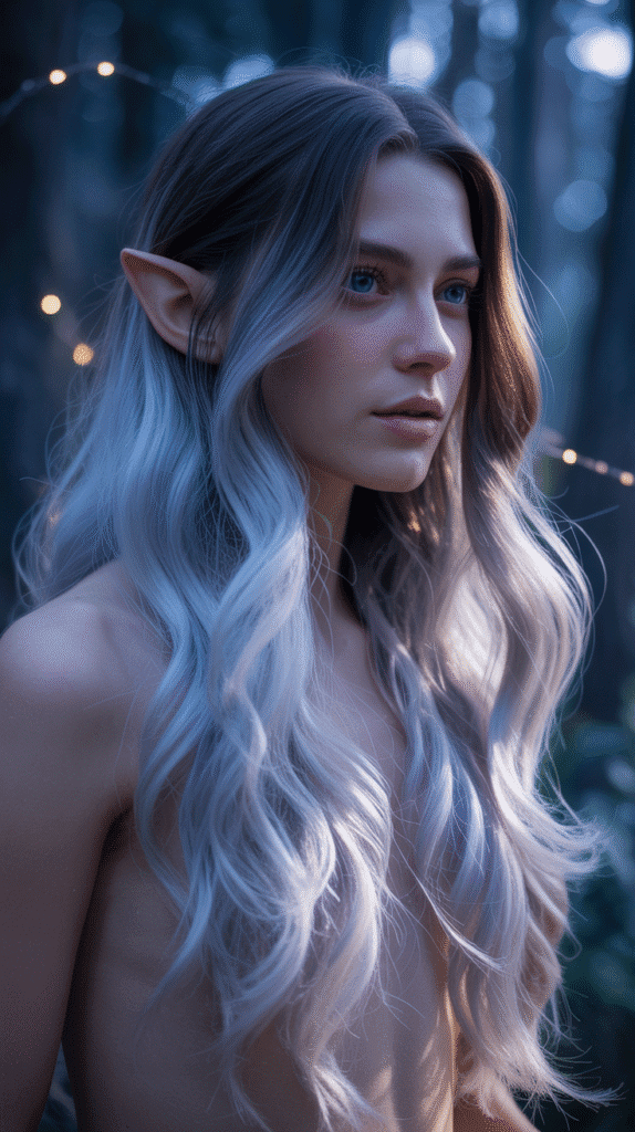 30 Enchanting Elf Hairstyle Drawings to Spark Your Fantasy Inspiration 20 Color-Gradient Fantasy Styles