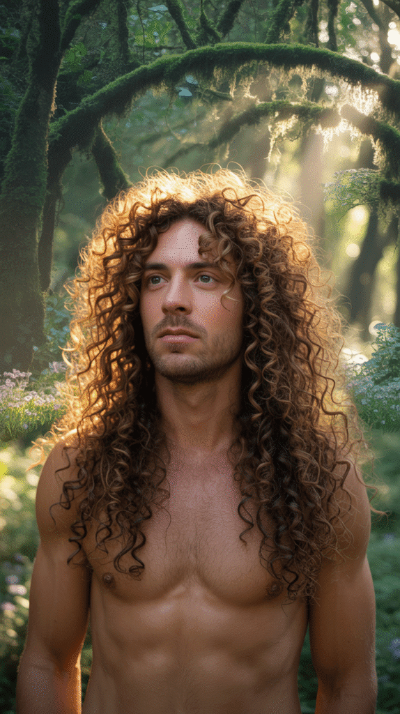 28 Stylish Elf Hairstyles for Men That Look Bold and Mystical 24 Textured Curly Elf Style