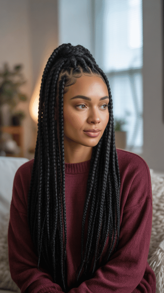 27 Best Winter Braided Hairstyles for Black Women to Stay Cute & Cozy 12 Micro Braids