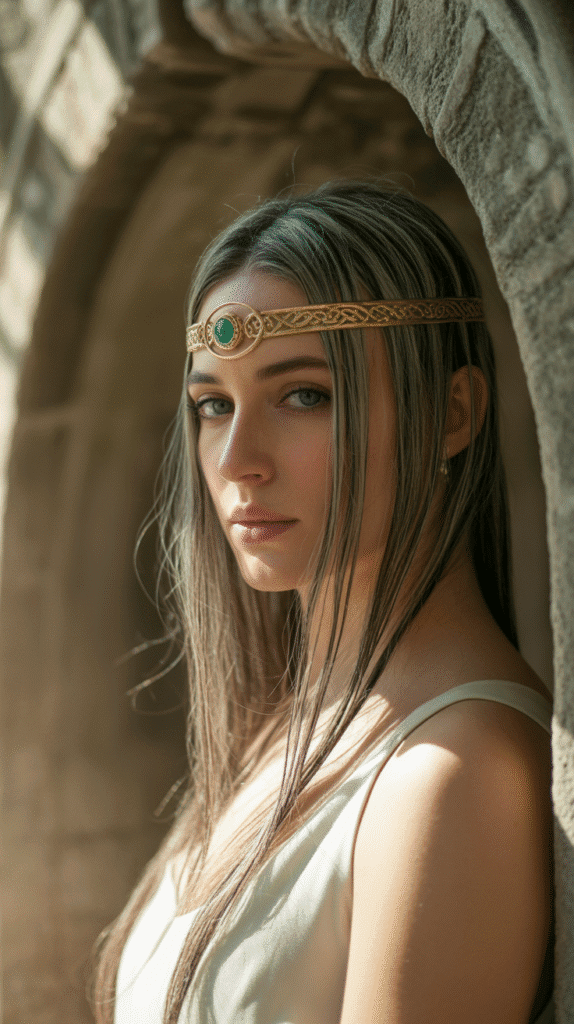 30 Fairytale-Inspired Medieval Hairstyles for Princesses 16 The Circlet with Straight Hair