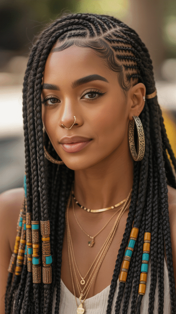 27 Chic Short Braided Hairstyles for Black Women 6 Fulani Braids Bob Length