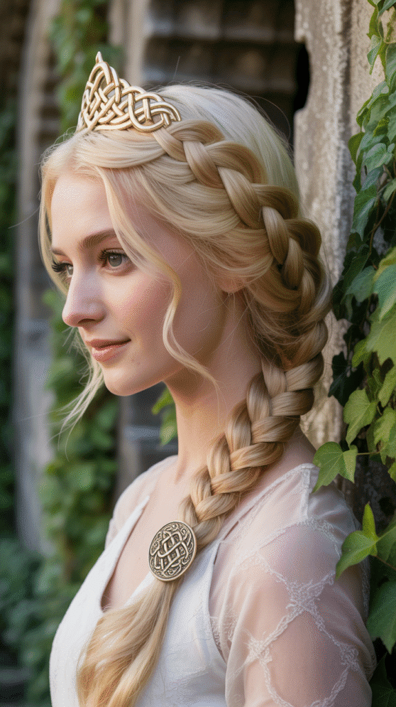 33 Gorgeous Medieval Hairstyles for Blonde Princesses 29 The Celtic Knot Braid
