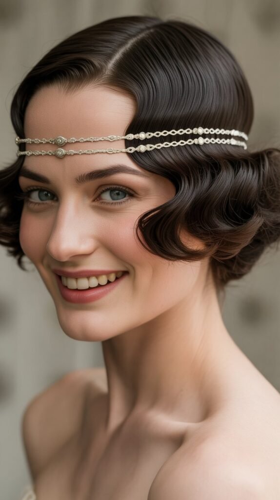 Layered Waves with Feathered Bangs